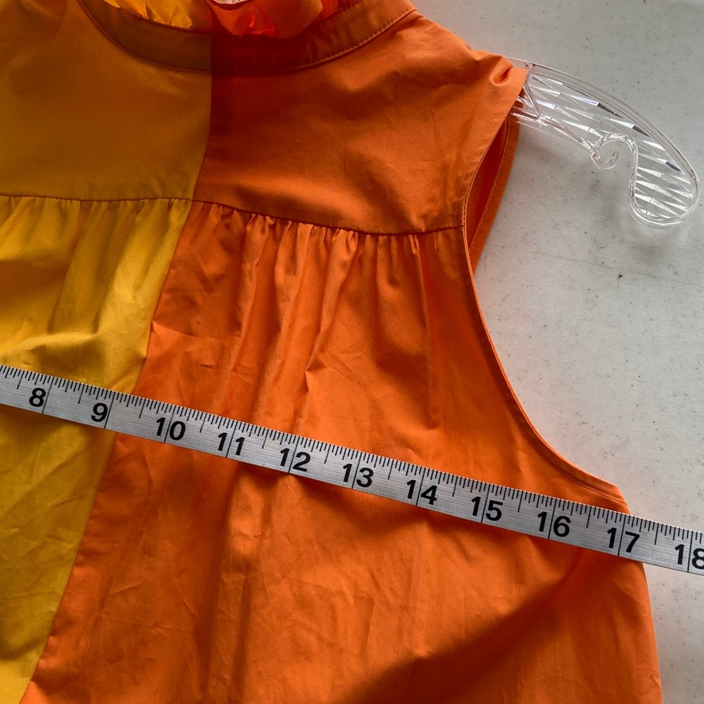 Christopher John Rogers Tiered Dress in Orange and Yellow - Picture 4 of 6